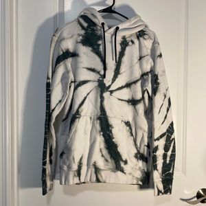 black and white tye-dye hoodie